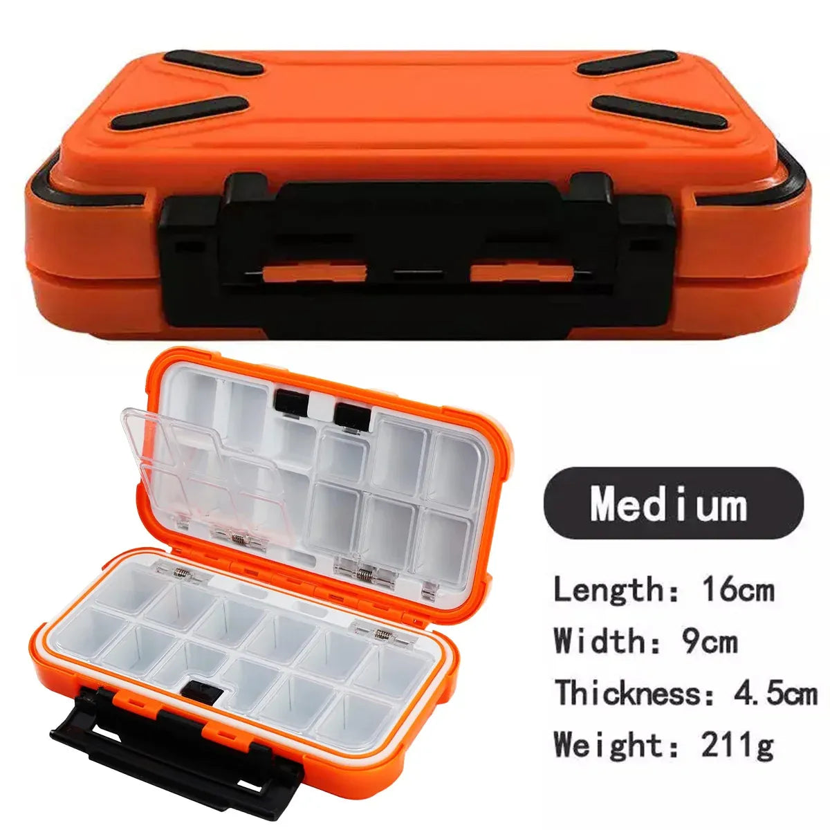 Fishing Tackle Box Gear Storage Case Hook Accessory Organizer Tool Box Portable - L