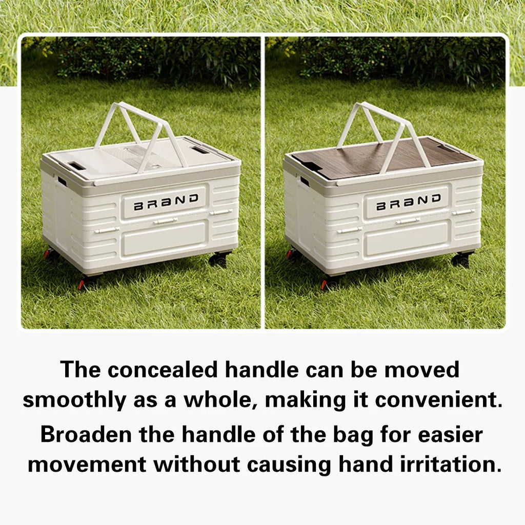 Camping Foldable Storage Box Latch or Wooden Lid Car Boot Tent Outdoor Organiser - latch switch cover