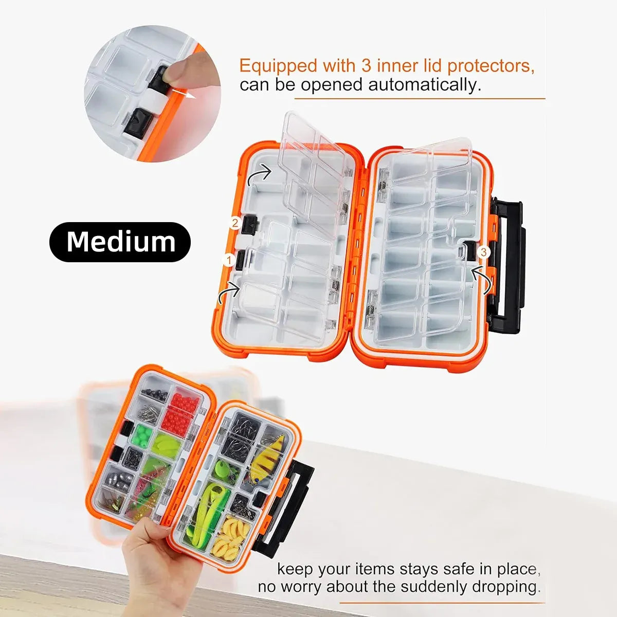 Fishing Tackle Box Gear Storage Case Hook Accessory Organizer Tool Box Portable - S