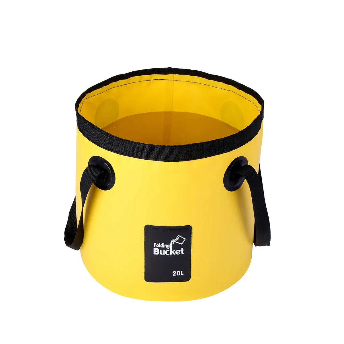 20L Portable Folding Bucket Water Container Camping Hiking Fishing Water Storage - Yellow
