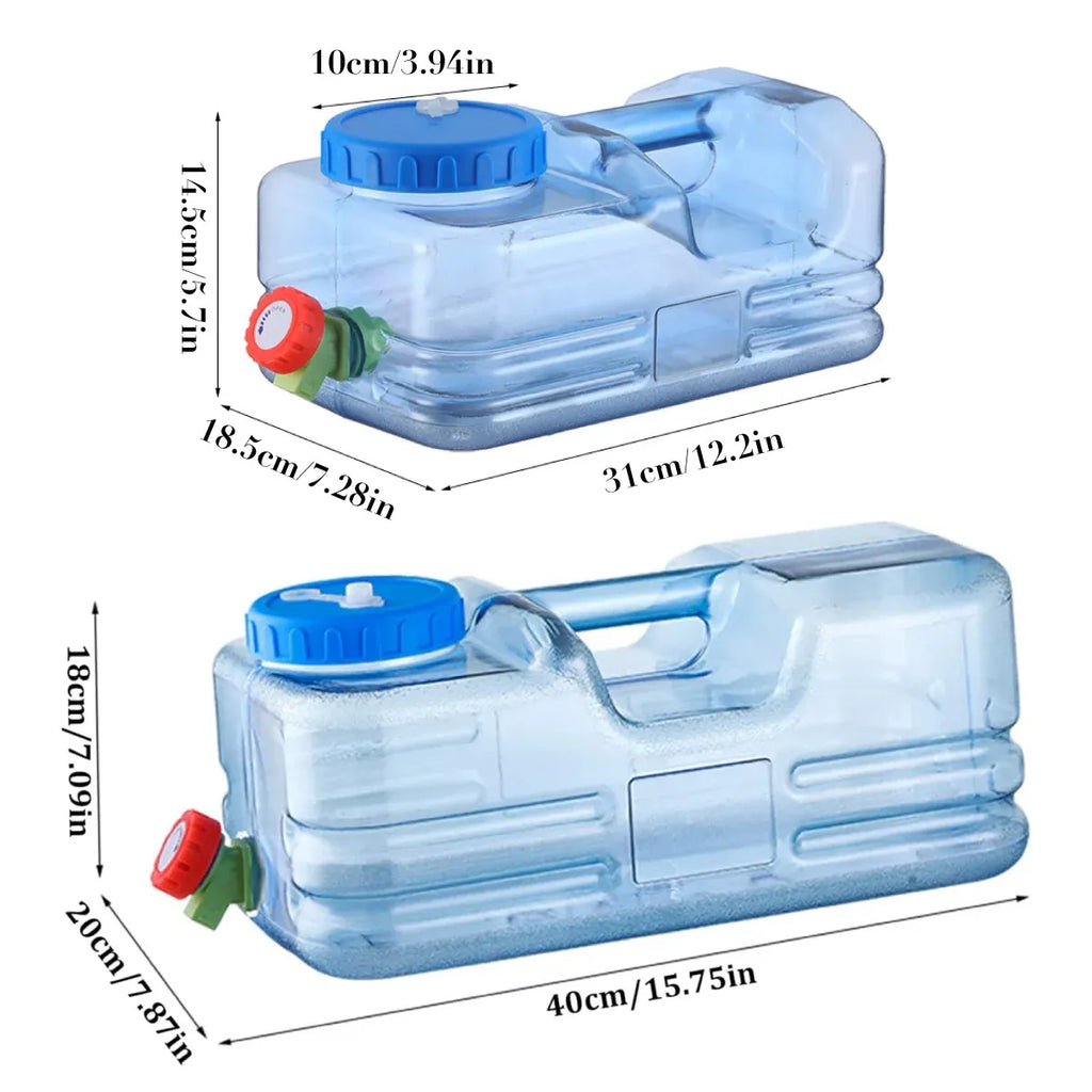 Outdoor Square Water Storage Bucket With Tap For Travel Camping Drinking Use - 5.5L