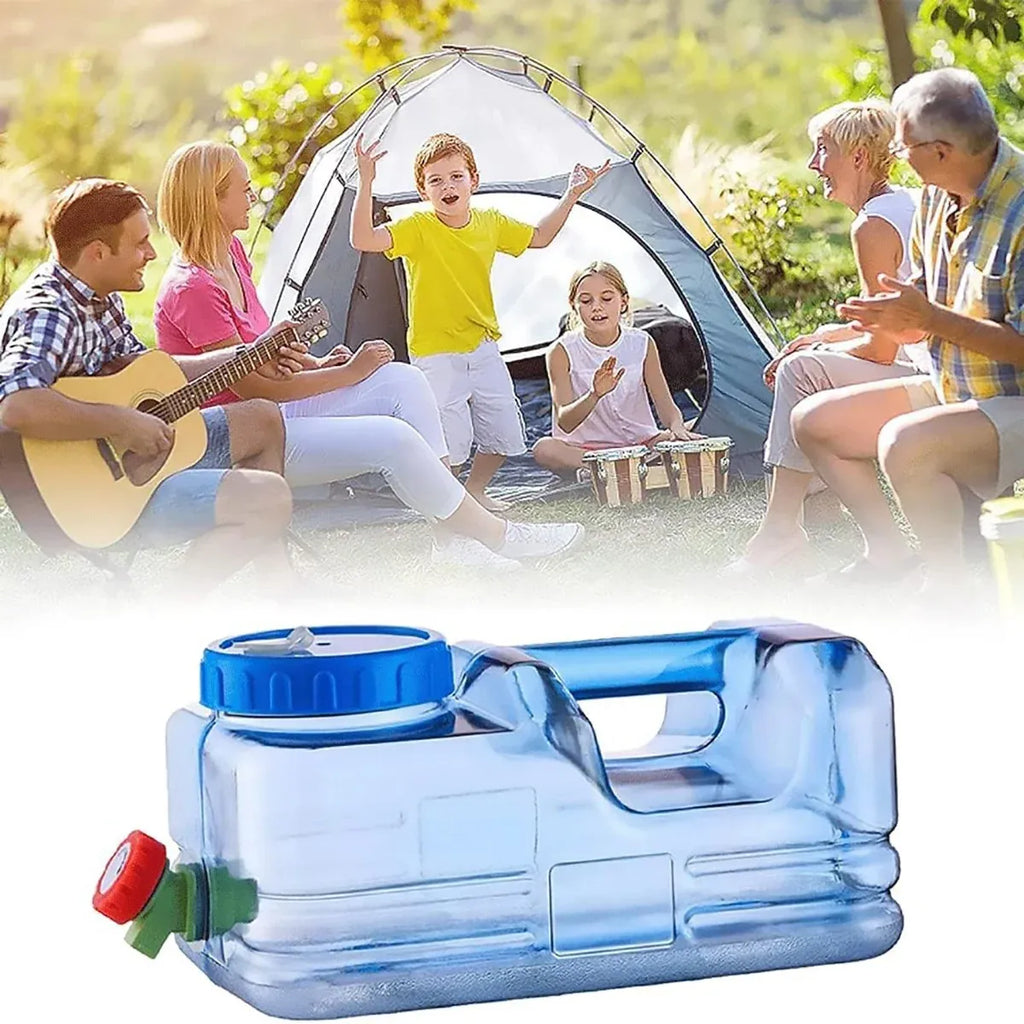 Outdoor Square Water Storage Bucket With Tap For Travel Camping Drinking Use - 5.5L