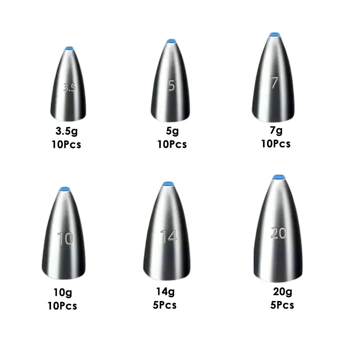Carbon Steel Fishing Bullet Weight Plastic Core Soft Sinkers Tackle Accessories
