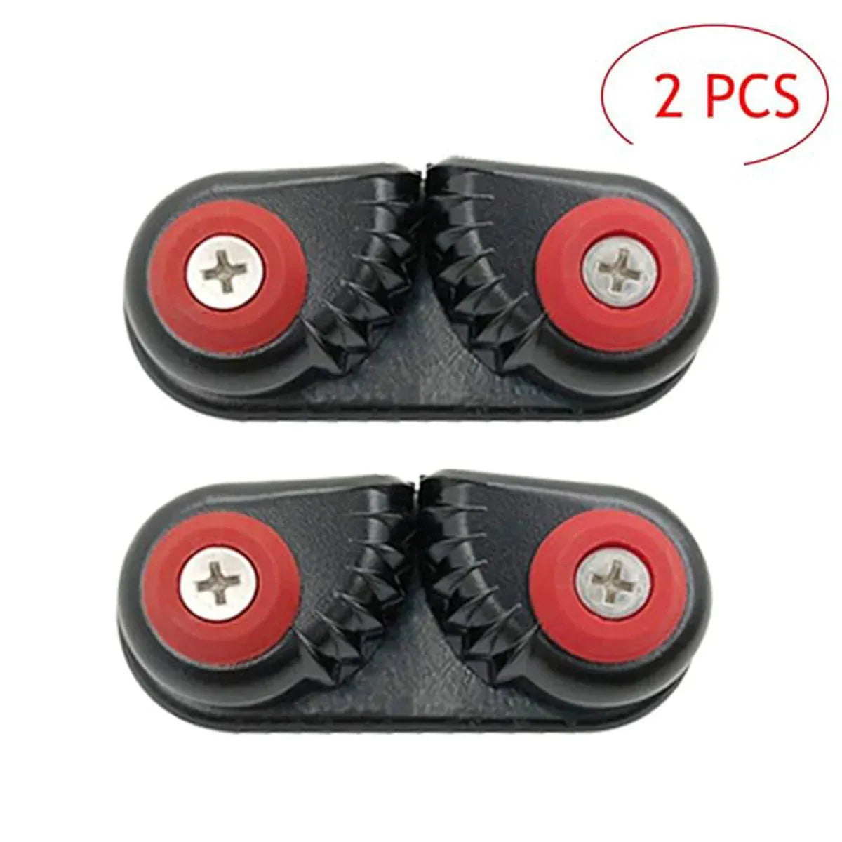 Rope Clamp Set 2PCS Aluminum Alloy Black Clip Plate Sailboat Kayak Canoe Outdoor
