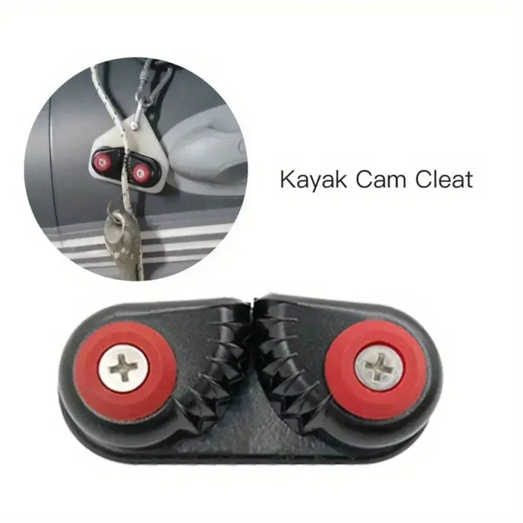Rope Clamp Set 2PCS Aluminum Alloy Black Clip Plate Sailboat Kayak Canoe Outdoor