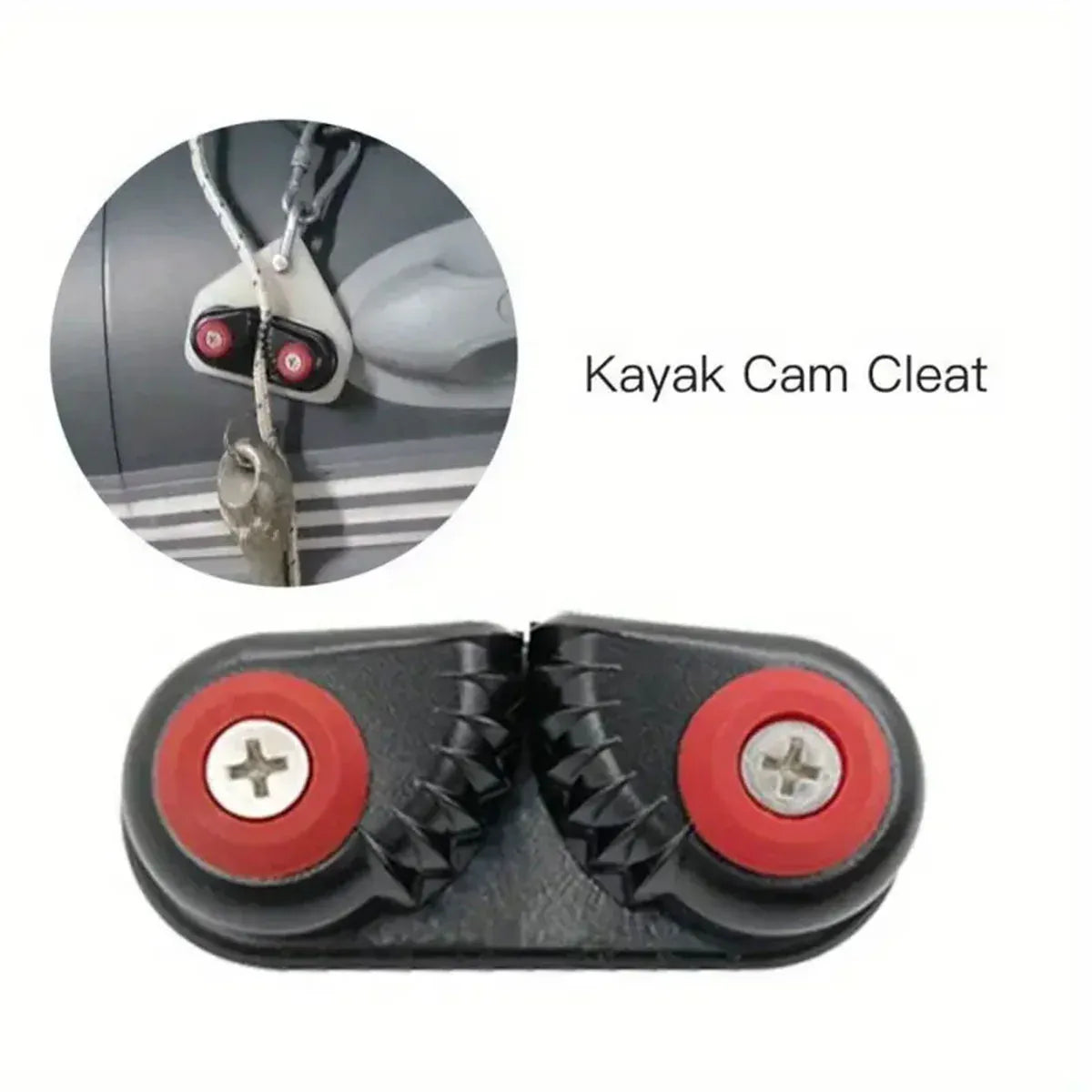 Rope Clamp Set 2PCS Aluminum Alloy Black Clip Plate Sailboat Kayak Canoe Outdoor