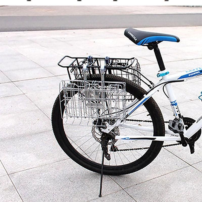 Foldable Bicycle Basket Front and Rear Hanging Storage Rack Bike Accessories - Black