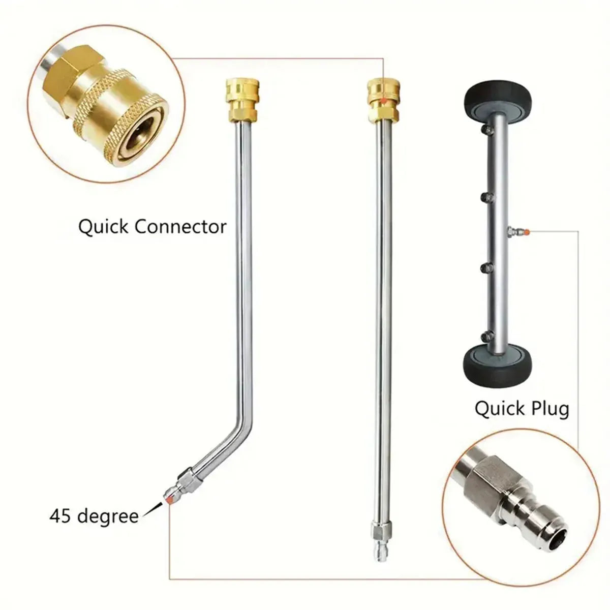 High Pressure Washer Surface Cleaner Attachment For Floor Car Chassis Cleaning