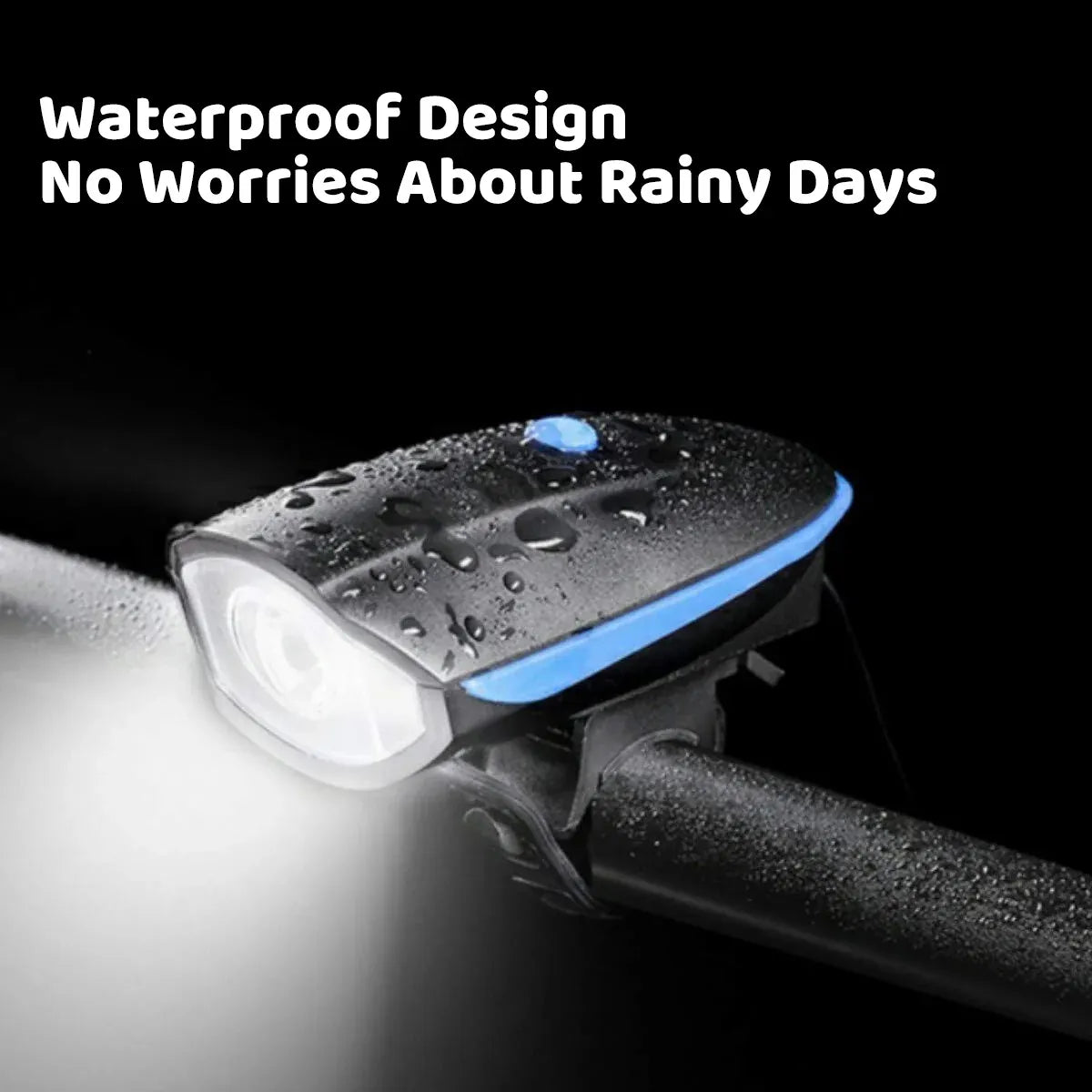 1-Piece Rechargeable Bicycle Headlight with Horn