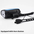 1-Piece Rechargeable Bicycle Headlight with Horn