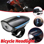 1-Piece Rechargeable Bicycle Headlight with Horn