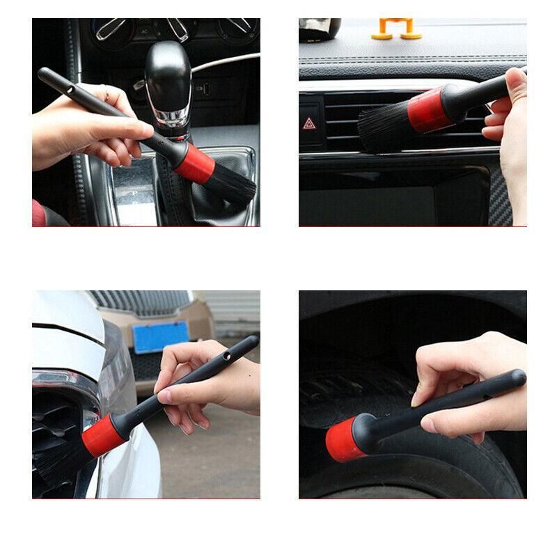 5pcs Car Detailing Brush Set for Interior Cleaning Vents Dashboard and Wheels
