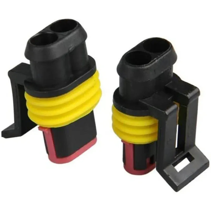 10 Set 2 Pin Waterproof Car Electrical Wire Sealed Connector Plug Cable 12V Kit