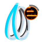 2X 60Cm Car Led Strip Drl Turn Signal Switchback Indicator Daytime Running Light