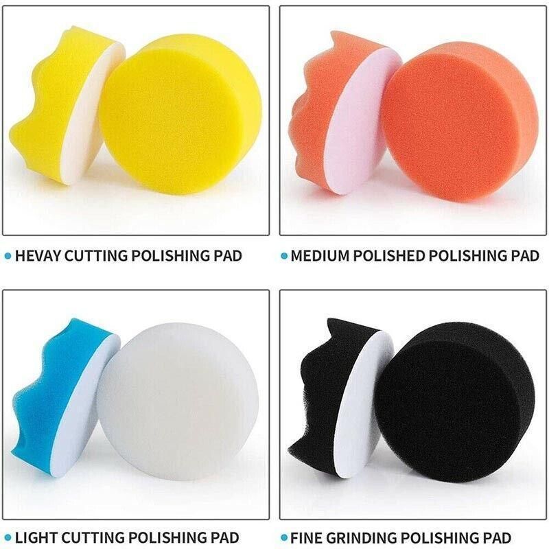 22Pcs 3" Buffing Waxing Polishing Sponge Pads Kit Set For Car Polisher Drill Au