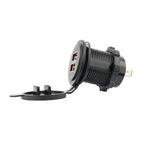 1× Dual USB Car Charger QC 3.0 Quick Charge 12V-24V Power Outlet - Red