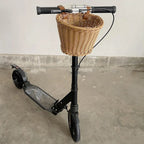 Mini Bike Handlebar Basket Woven Storage for Small or Lightweight Bicycles