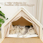 Cat Tent House Semi Enclosed Nest Cat Bed Scratch Board Indoor Kitten Shelter