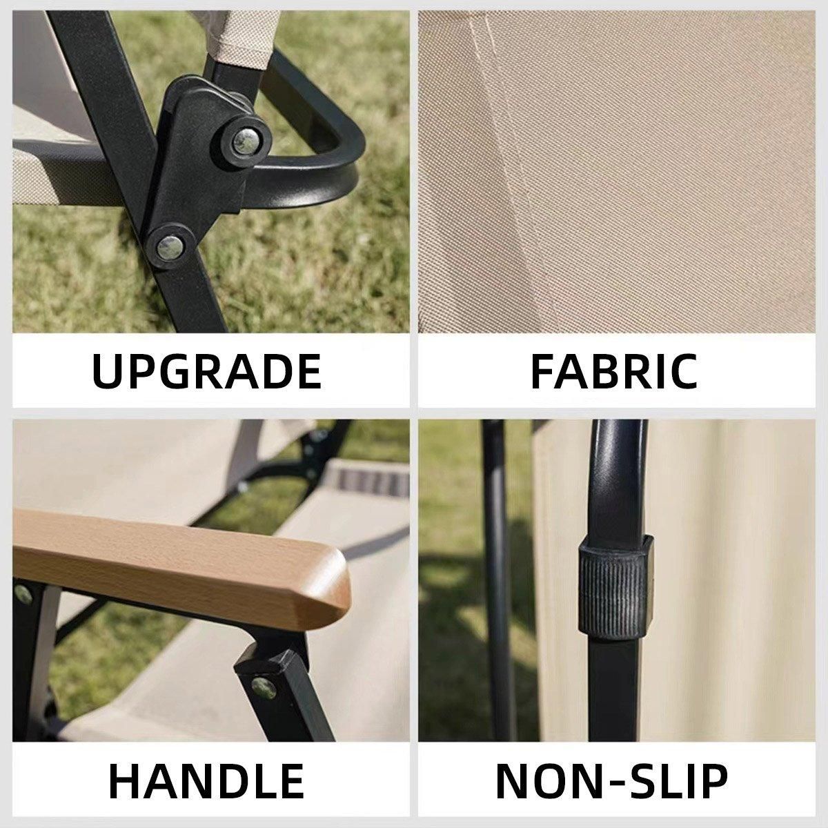 Portable Outdoor Folding Chair Light Aluminum Alloy Stool for Camping Picnic - Black