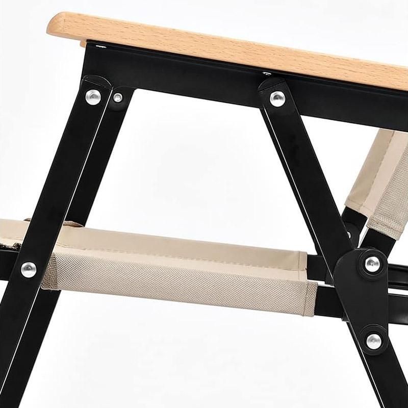Portable Outdoor Folding Chair Light Aluminum Alloy Stool for Camping Picnic - Black