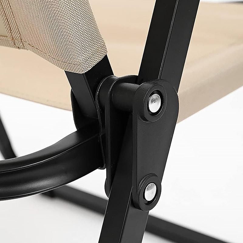 Portable Outdoor Folding Chair Light Aluminum Alloy Stool for Camping Picnic - Black