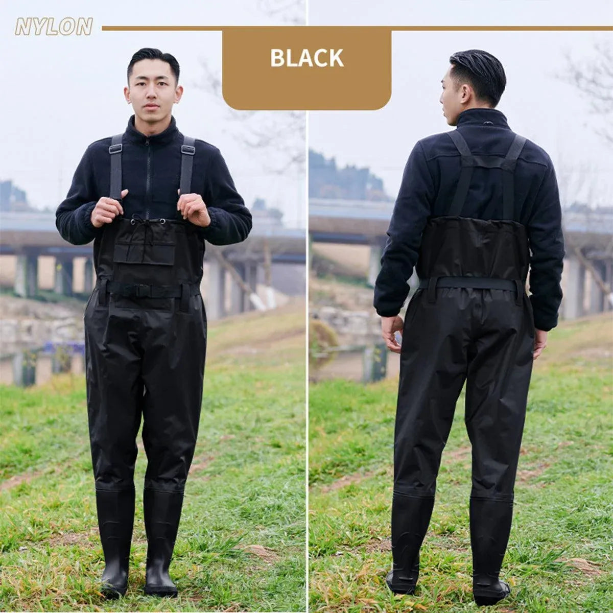 Waterproof Ultra Light Breathable Wading Pants Nylon Half Length Gear - Army green-43