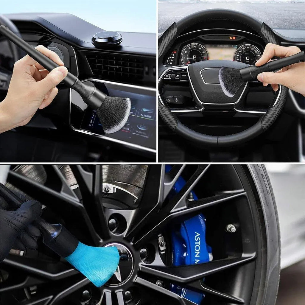 3PCS Car Cleaning Brush Car Detailing Brushes Kit For Dashboard Air Conditioner