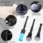 3PCS Car Cleaning Brush Car Detailing Brushes Kit For Dashboard Air Conditioner