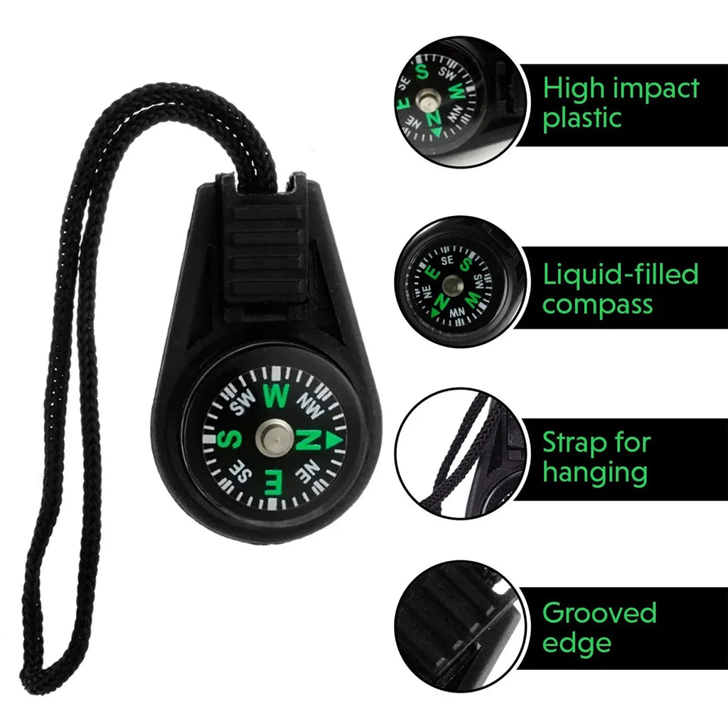 20PCS Portable Mini Survival Compass for Camping Hiking Adventure Navigation