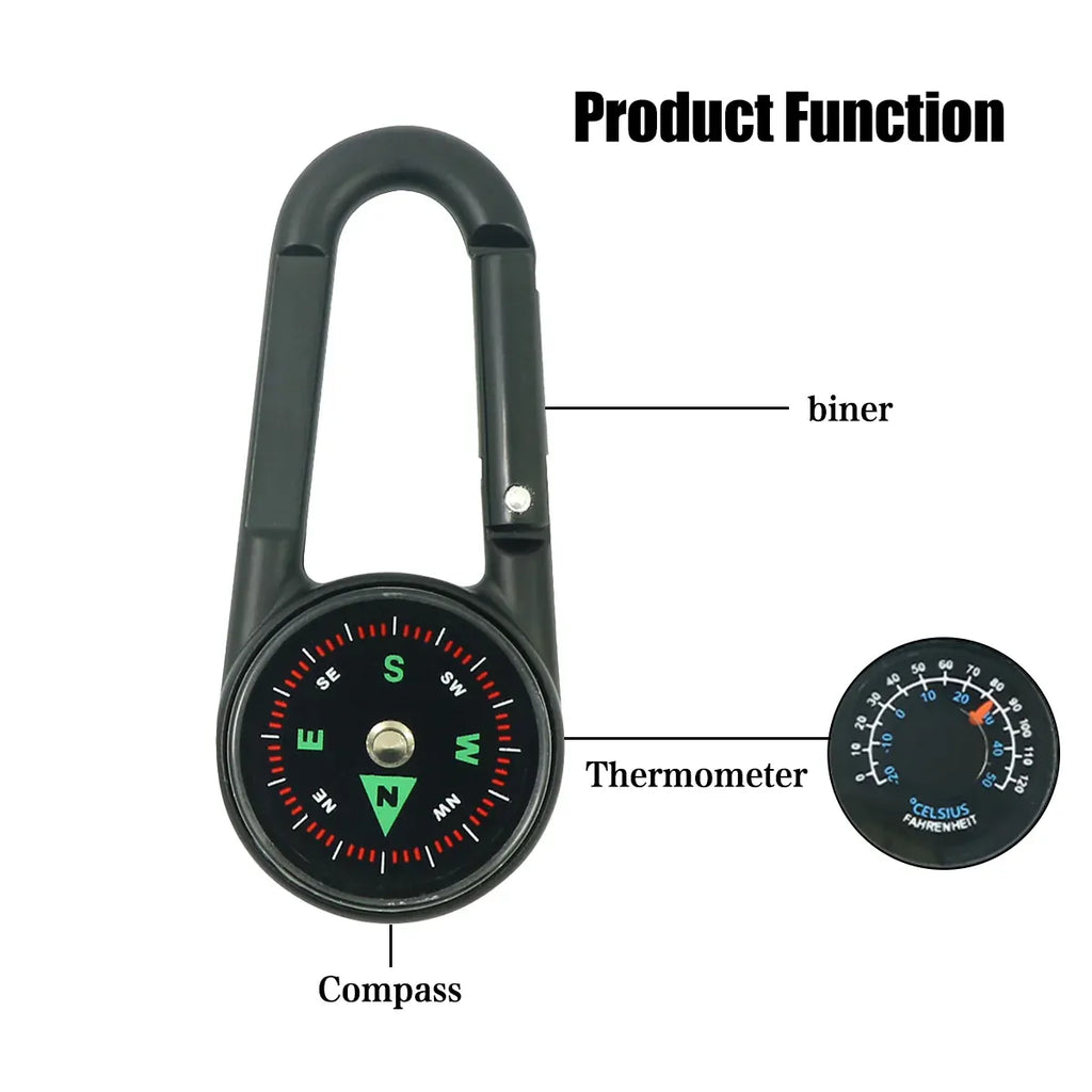 Compass Double Sided Portable Hiking Climbing Guide with Buckle Outdoor