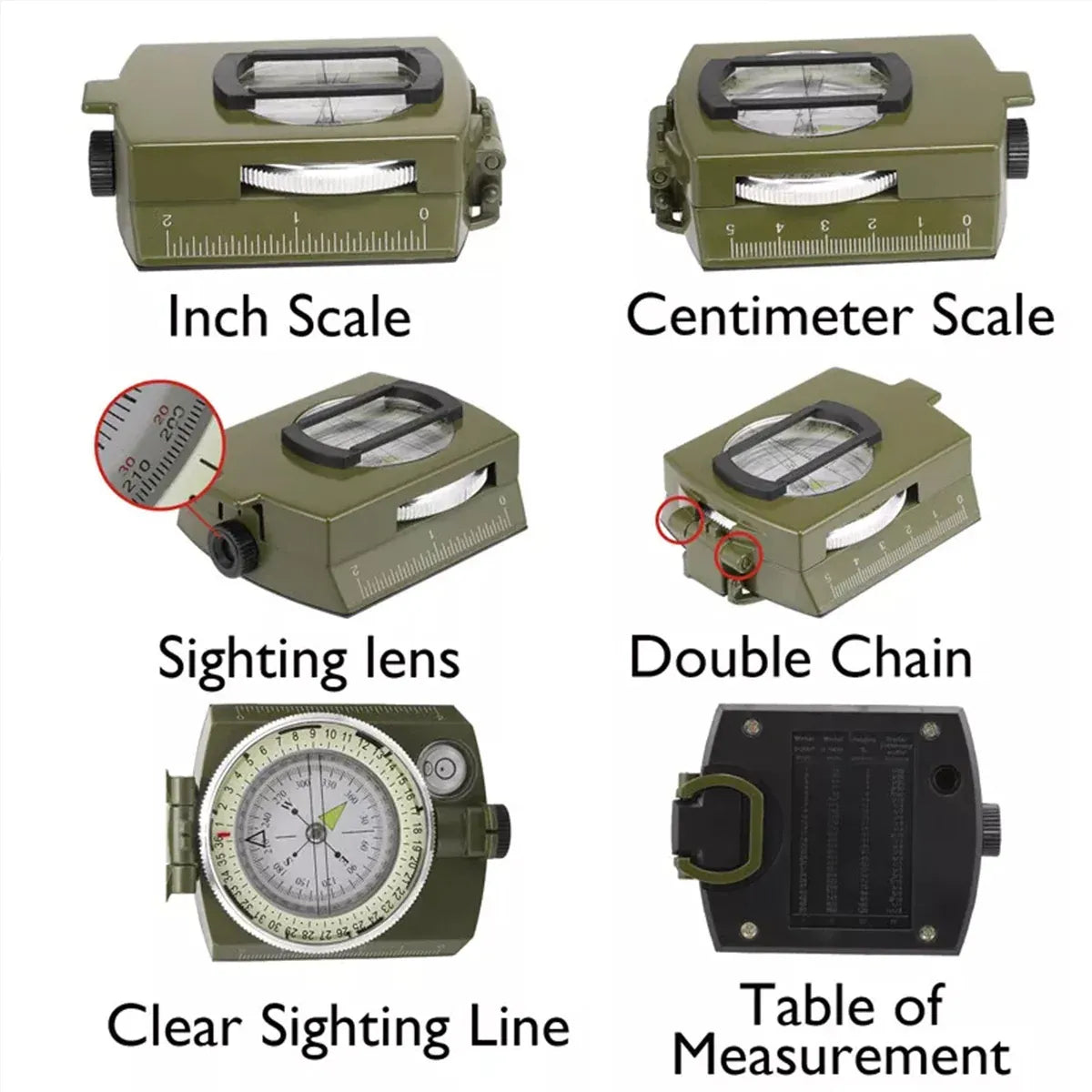 Camping Compass Multifunctional Outdoor Navigation Tool Hiking Travel Survival