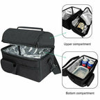Insulated Lunch Bag Box Tote Cooler For Women Men Hot Cold Food Thermal - Red