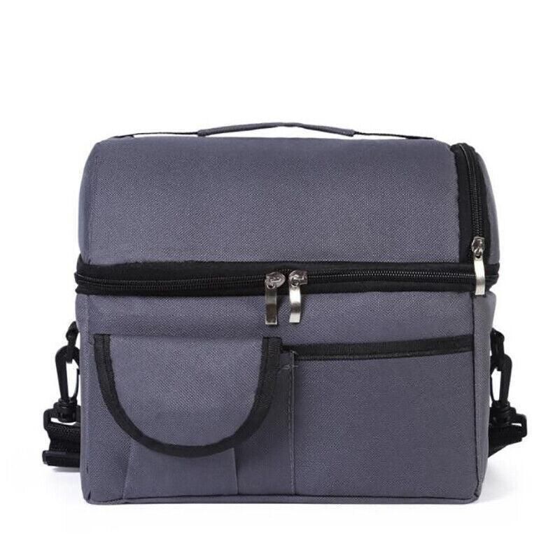 Insulated Lunch Bag Box Tote Cooler For Women Men Hot Cold Food Thermal - Red