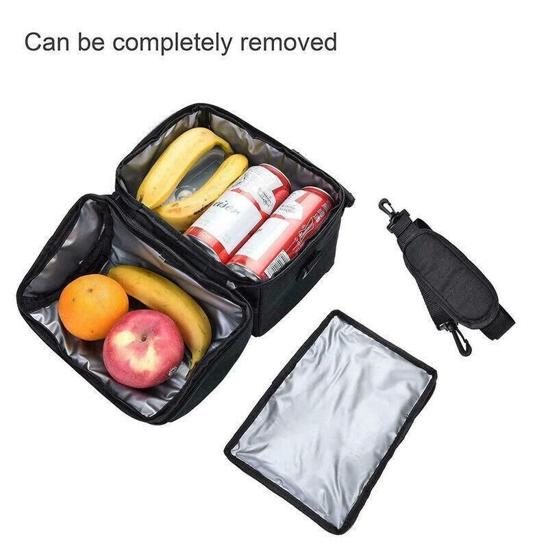 Insulated Lunch Bag Box Tote Cooler For Women Men Hot Cold Food Thermal - Grey