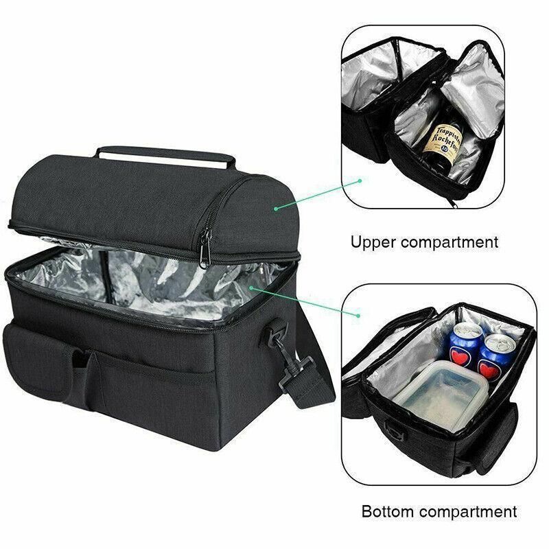 Insulated Lunch Bag Box Tote Cooler For Women Men Hot Cold Food Thermal - Rose Red