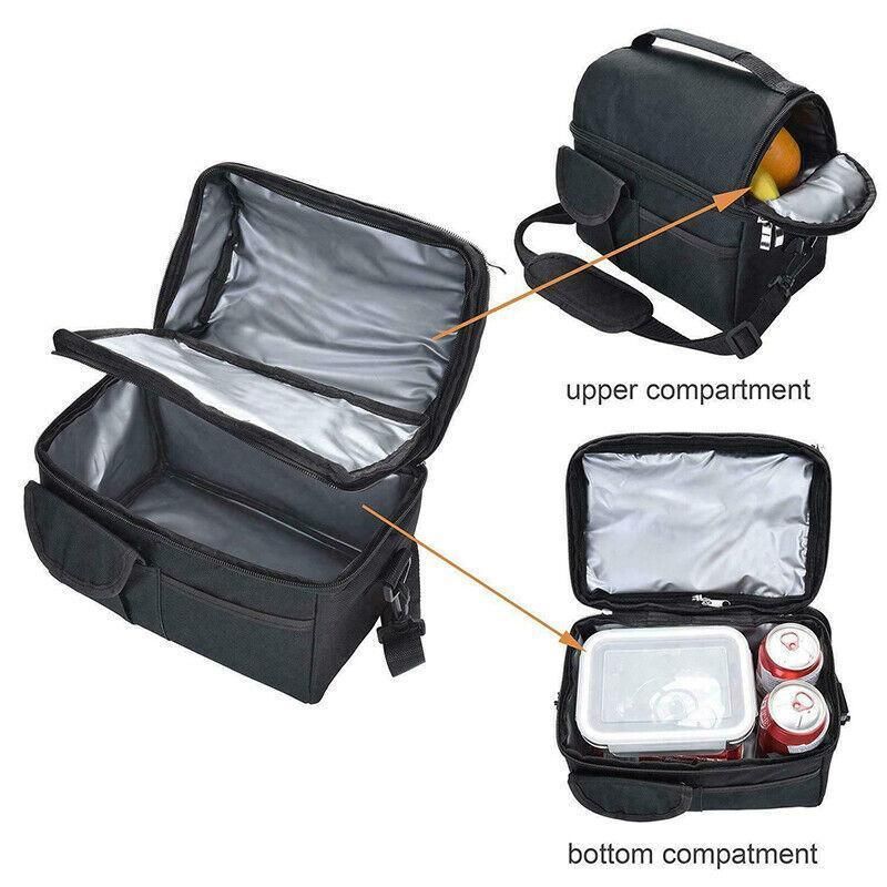 Insulated Lunch Bag Box Tote Cooler For Women Men Hot Cold Food Thermal - Rose Red