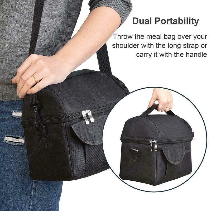 Insulated Lunch Bag Box Tote Cooler For Women Men Hot Cold Food Thermal - Rose Red