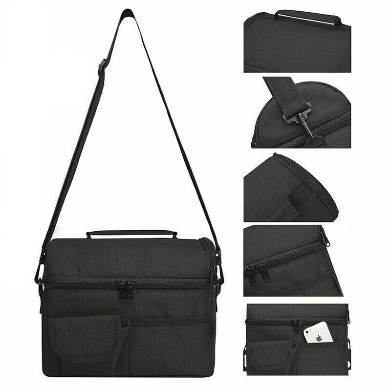 Insulated Lunch Bag Box Tote Cooler For Women Men Hot Cold Food Thermal - Wine Red