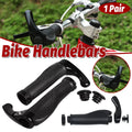 Mountain Bike Handlebar Grips Lock On Horn Style Grip Cover with Bar Ends Pair