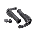 Mountain Bike Handlebar Grips Lock On Horn Style Grip Cover with Bar Ends Pair