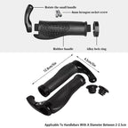 Mountain Bike Handlebar Grips Lock On Horn Style Grip Cover with Bar Ends Pair