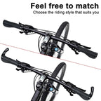 Mountain Bike Handlebar Grips Lock On Horn Style Grip Cover with Bar Ends Pair
