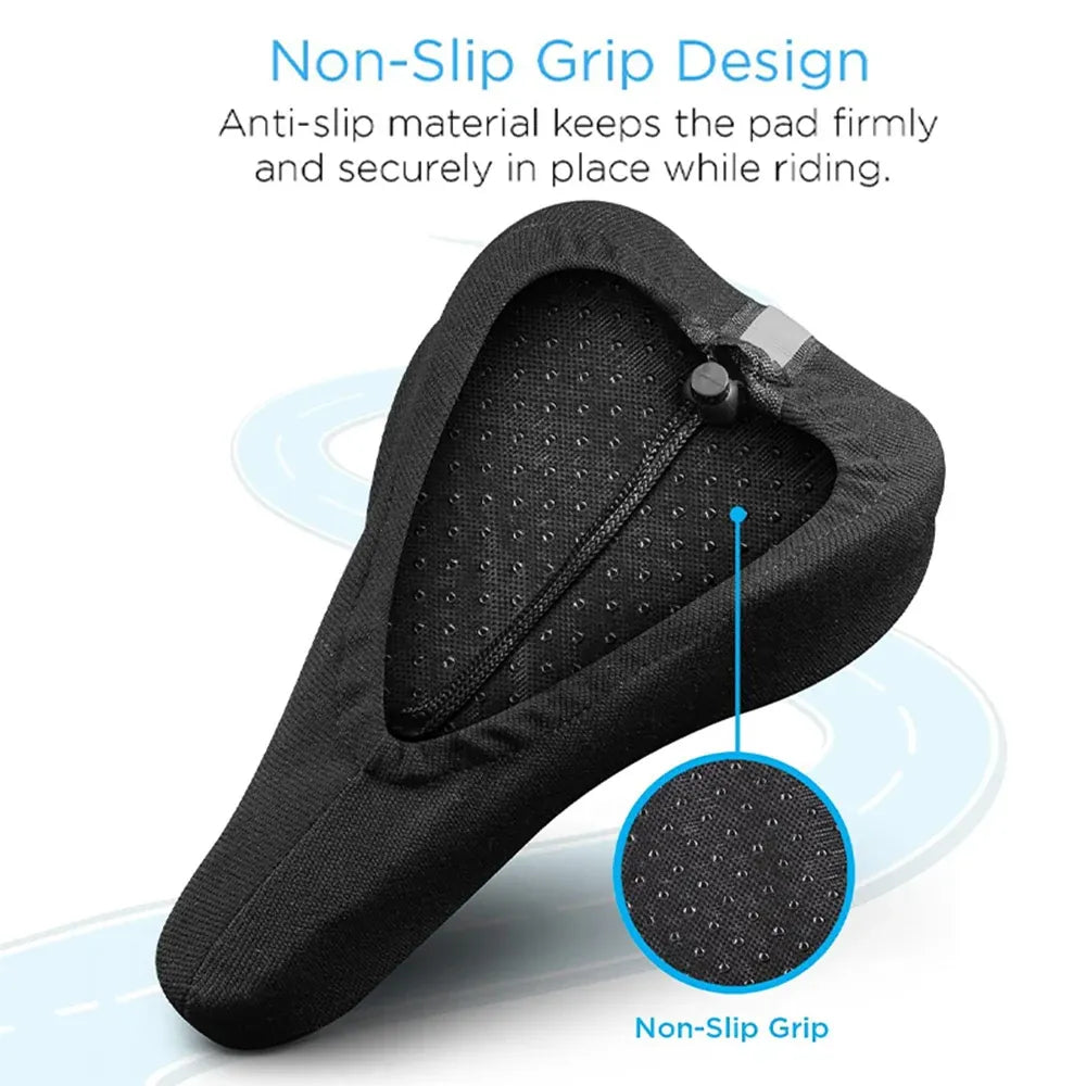 Thick Silicone Bike Seat Cover Comfort Gel Cycling Bicycle Saddle Cushion Pad - Set of 4 Colours
