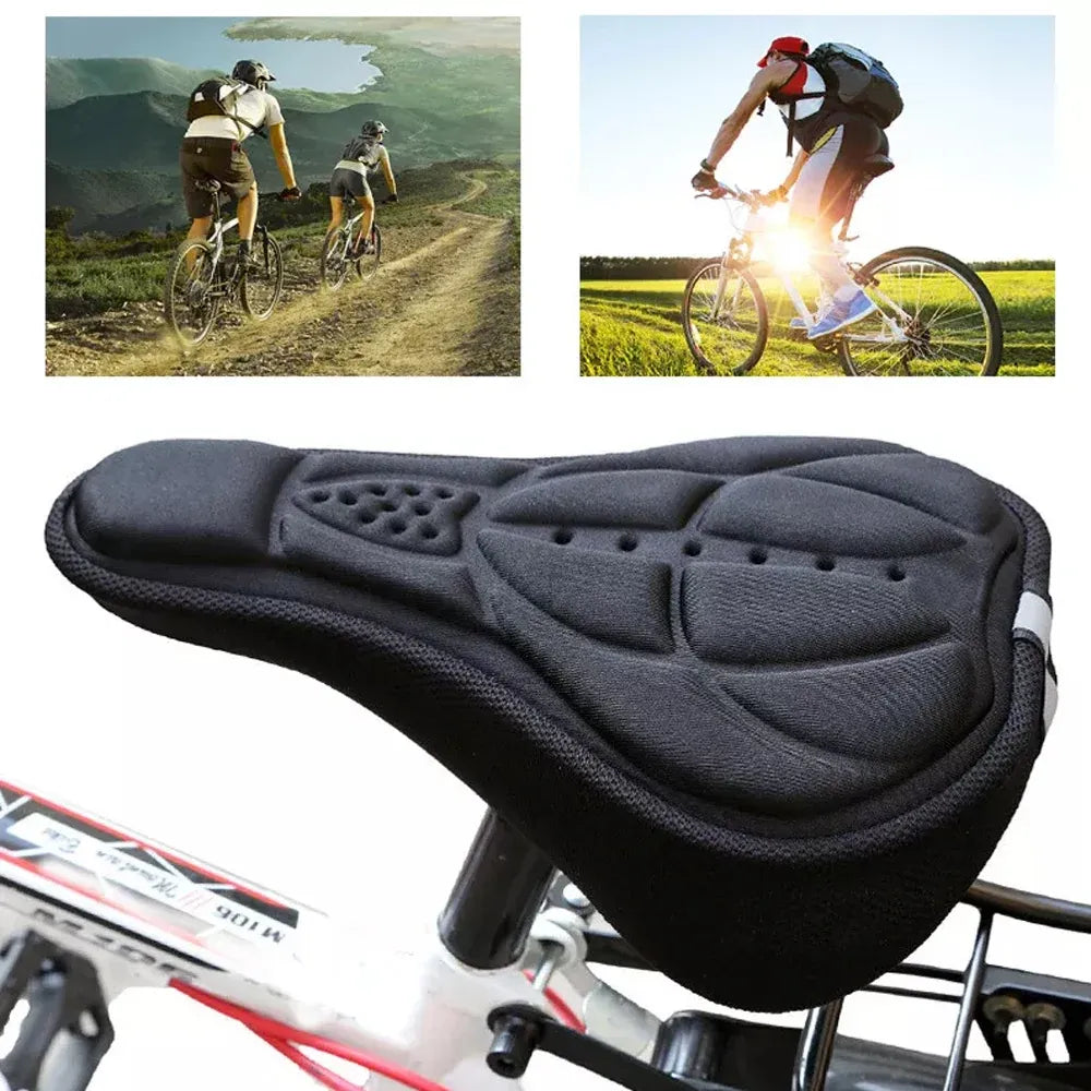 Thick Silicone Bike Seat Cover Comfort Gel Cycling Bicycle Saddle Cushion Pad - Set of 4 Colours