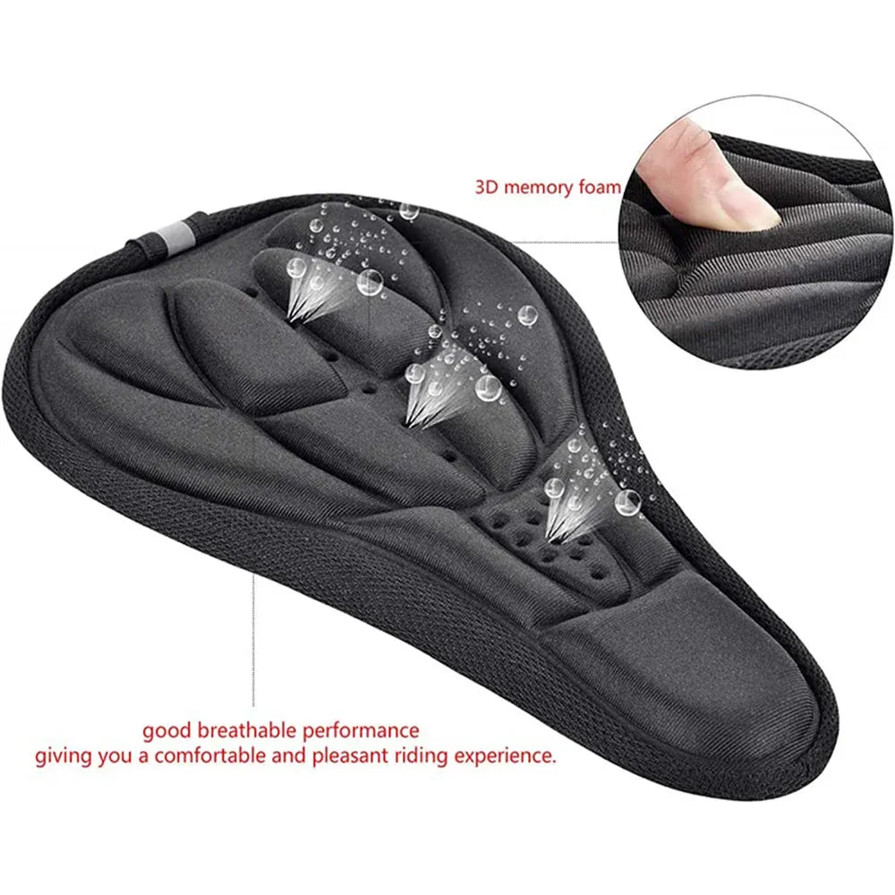 Thick Silicone Bike Seat Cover Comfort Gel Cycling Bicycle Saddle Cushion Pad - Set of 4 Colours