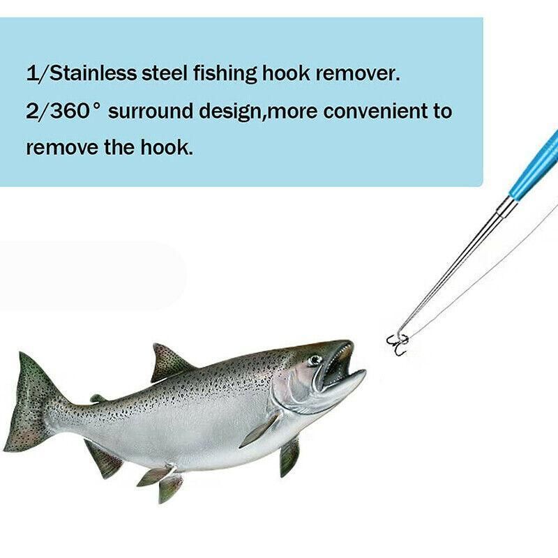 Fishing Hook Remover Stainless Steel Fishhook Dehooker Hook Detacher Extractor - Black