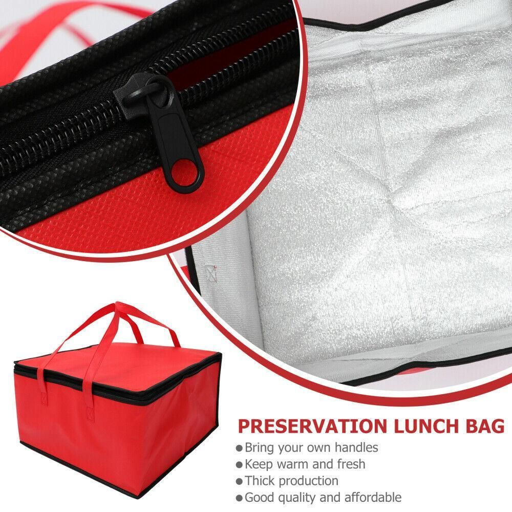 Pizza Delivery Bag Insulated Thermal Food Container Backpack Storage Insulated - White