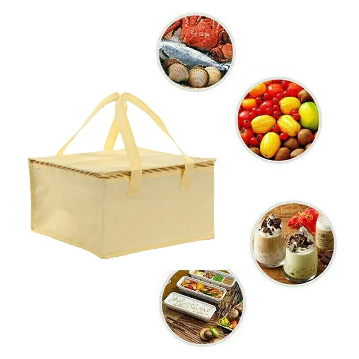 Pizza Delivery Bag Insulated Thermal Food Container Backpack Storage Insulated - White