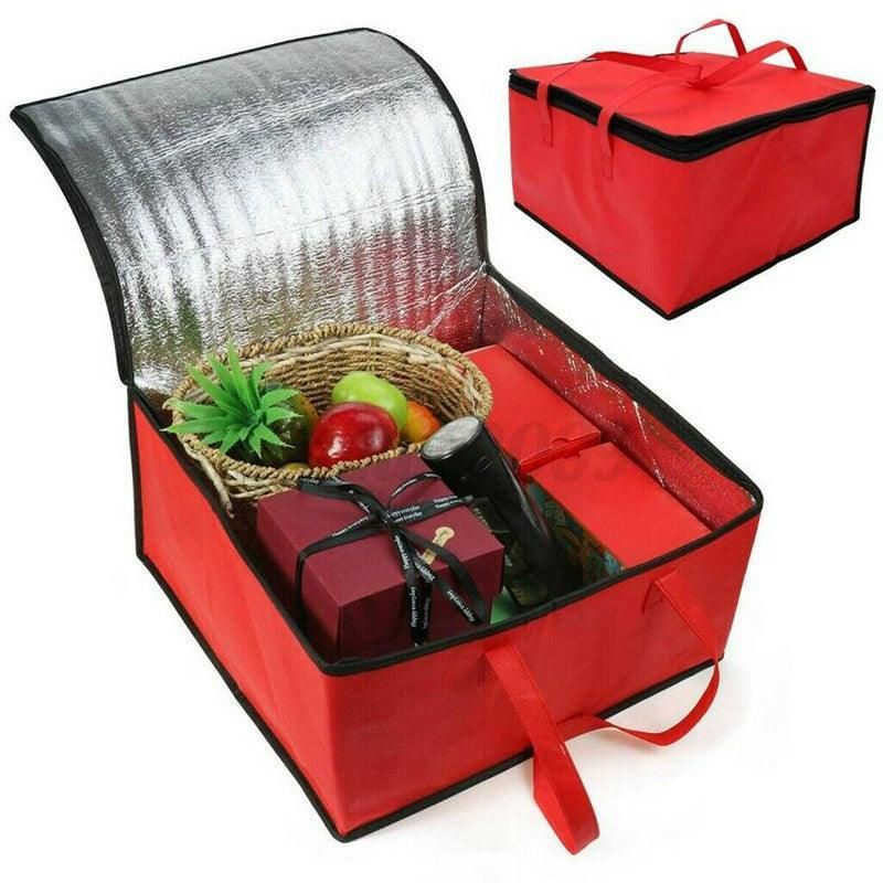 Pizza Delivery Bag Insulated Thermal Food Container Backpack Storage Insulated - White
