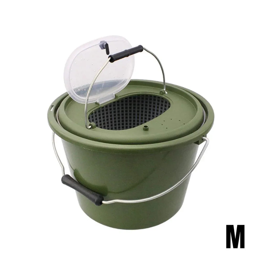 Portable Double Live Fish Bucket Breathable Fish Storage Container for Fishing - M